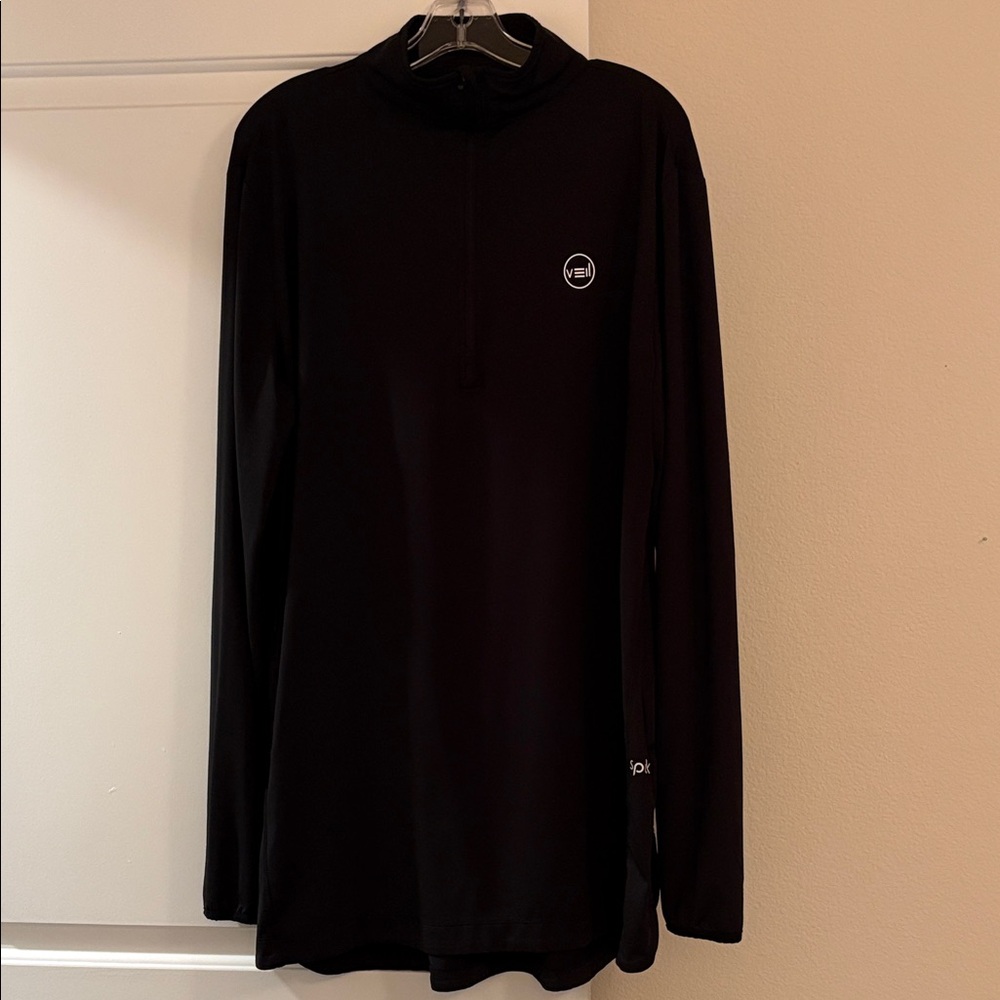 Veil Black Long Sleeve half zip work out tunic